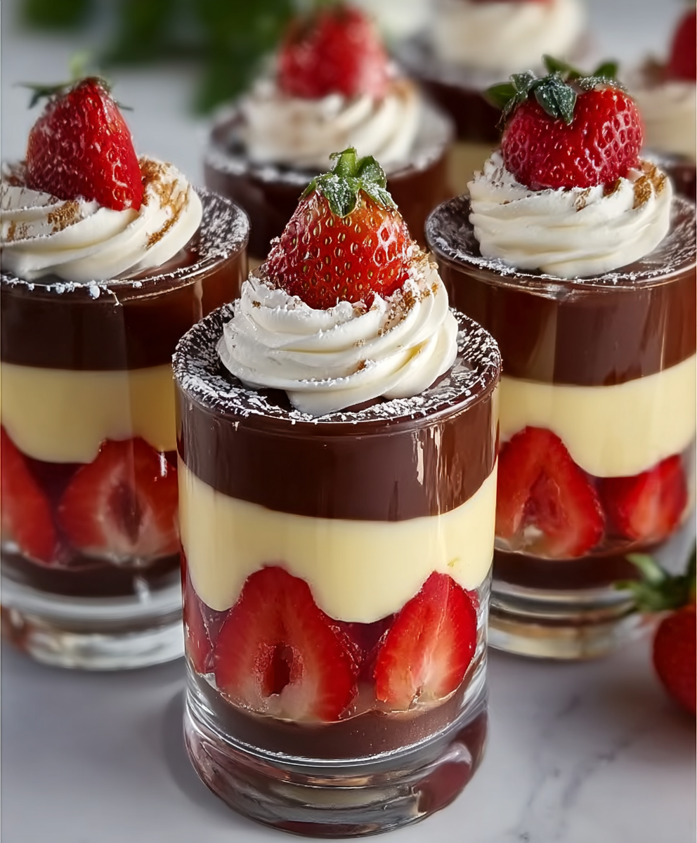 Strawberry Chocolate Custard Parfaits