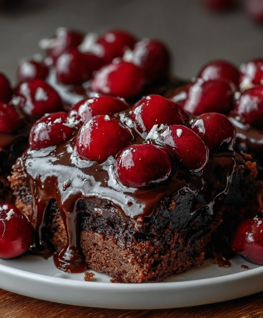 Black Forest Fudge Cake Squares