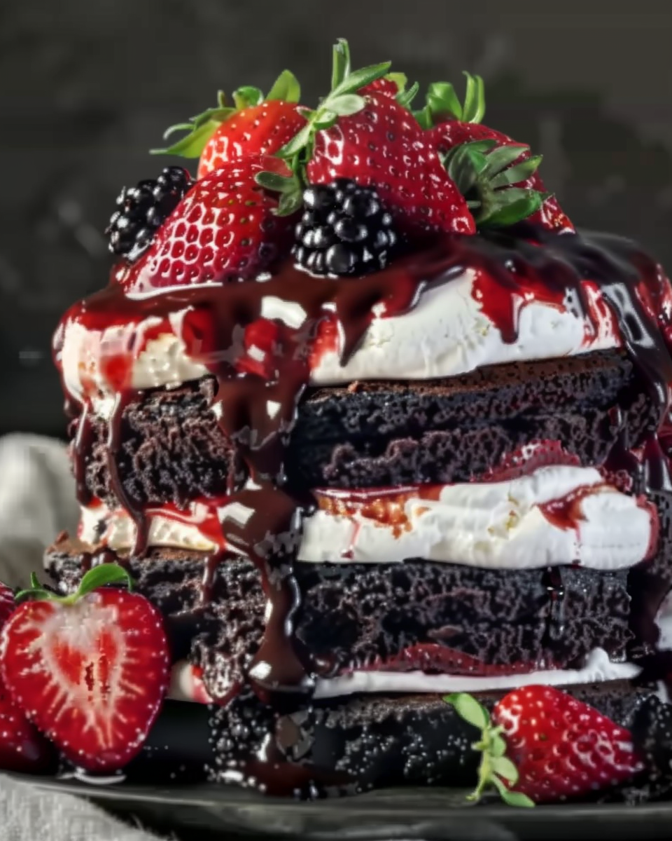 Black Forest-Inspired Chocolate Berry Layer Cake
