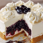 Blueberry Cream Cheesecake with Graham Crust