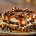 Caramel Chocolate Chip Cheesecake Bars