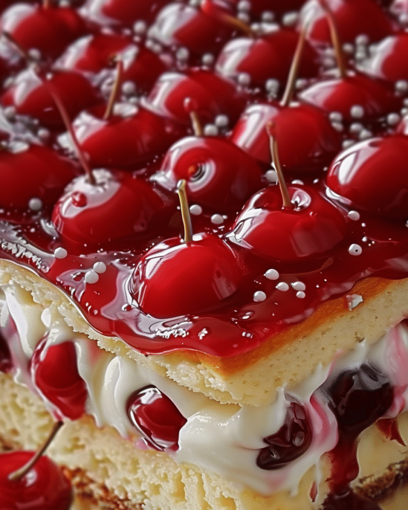 Cherry Vanilla Poke Cake