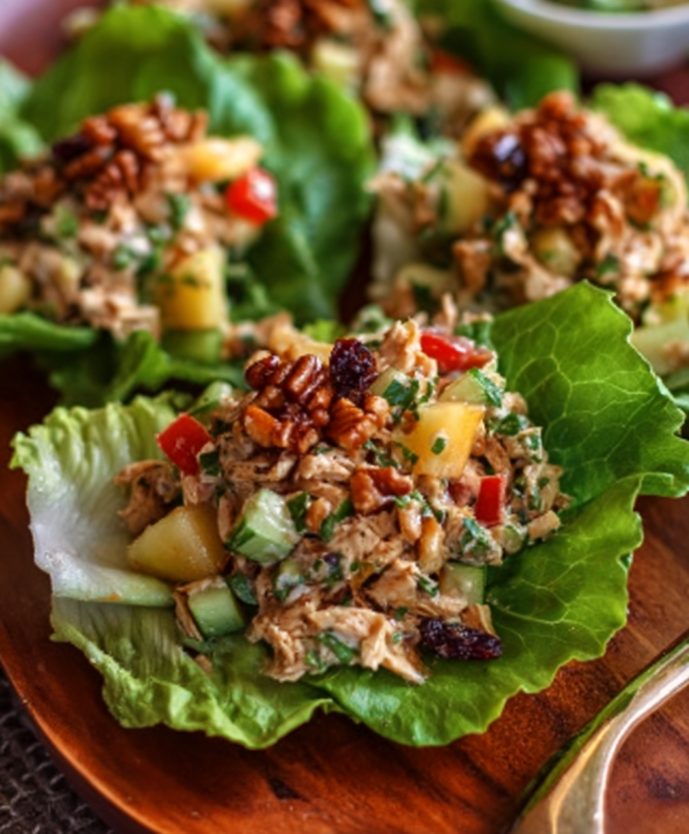 Chicken Waldorf Lettuce Cups