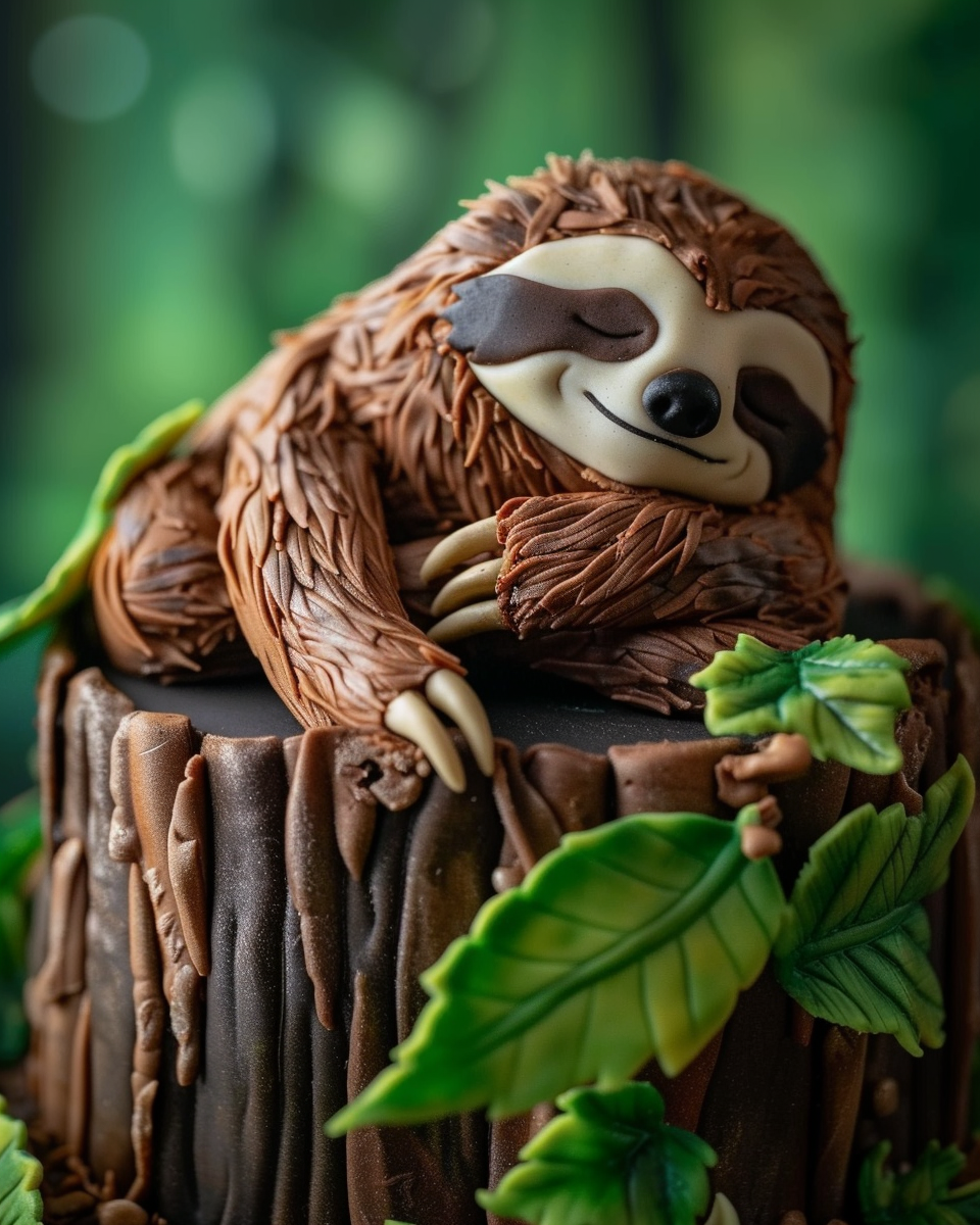 Chocolate Sloth Forest Cake