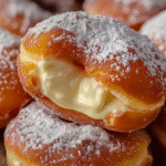 Cream-Filled Donuts with Powdered Sugar Dusting