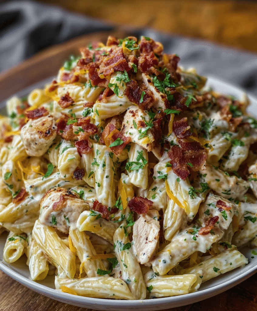 Creamy Chicken Bacon Ranch Pasta