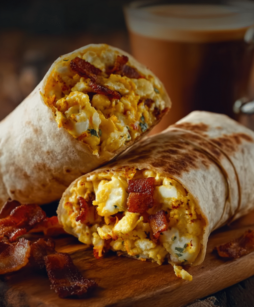 Crispy Bacon Breakfast Burrito