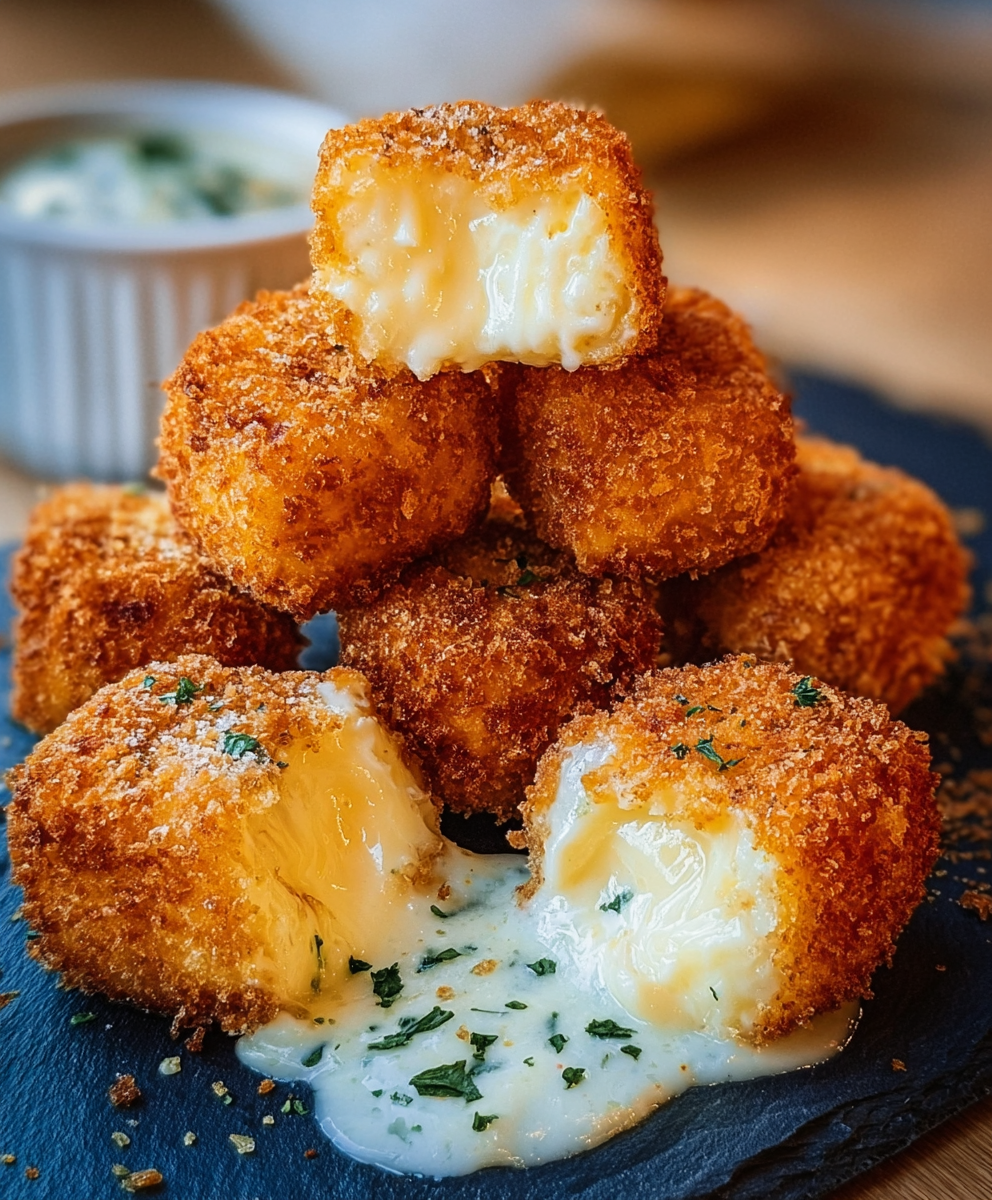 Crispy Fried Creamy Cheese Bites