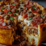 Deep-Dish Supreme Stuffed Pizza Pie
