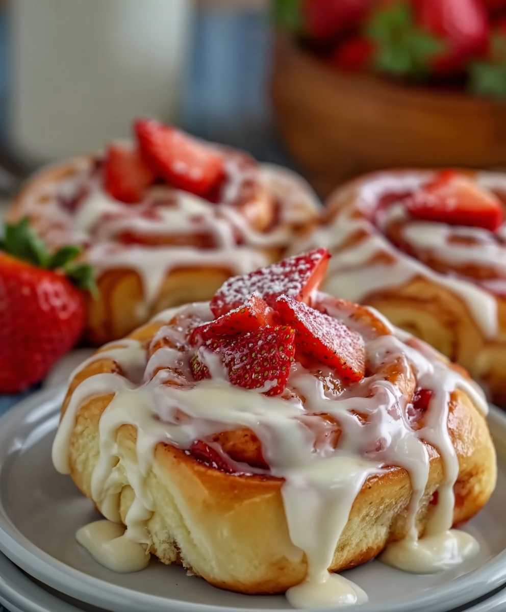 Easy Strawberry Cheesecake Sweet Rolls