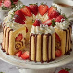 Elegant Strawberry Charlotte Cake