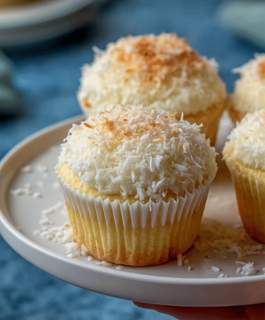 Fluffy Coconut Cream Cupcakes