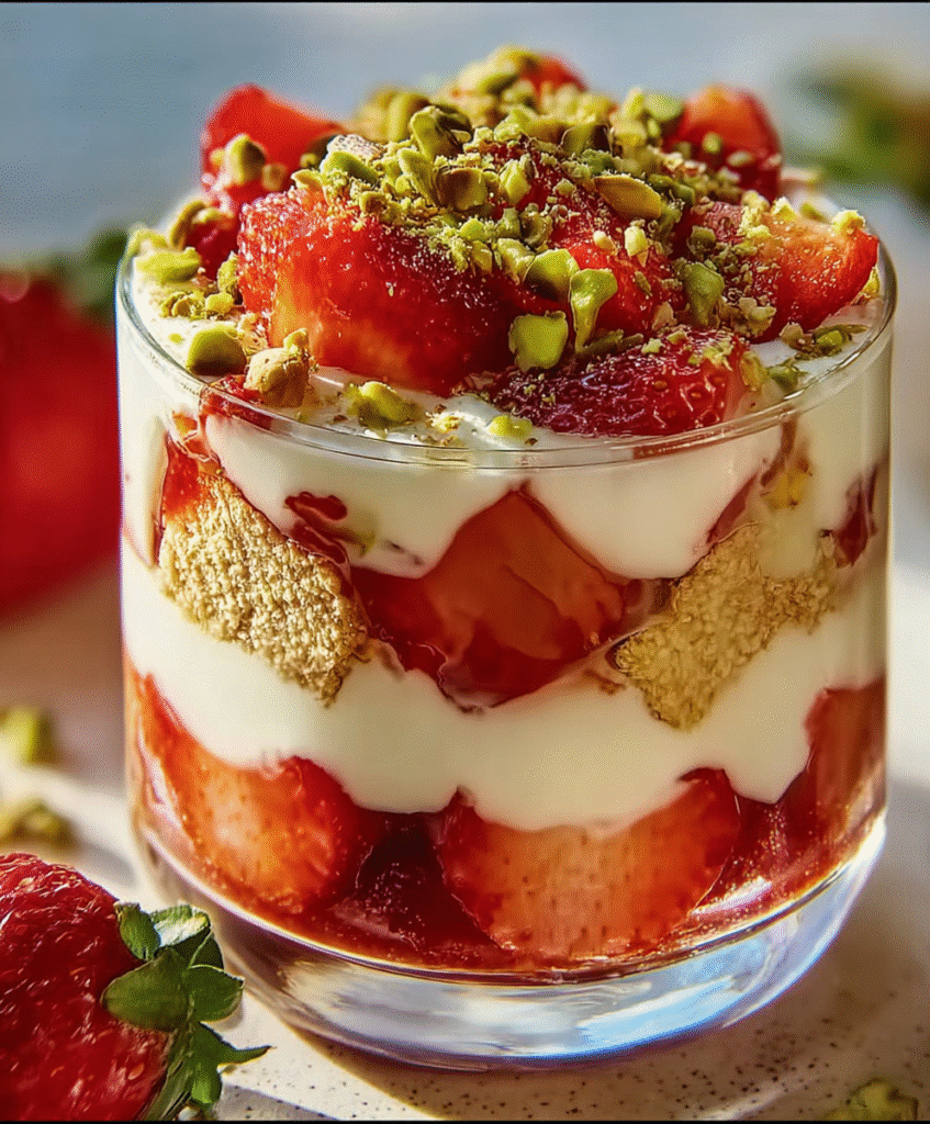 Fresh Strawberry Pistachio Parfait
