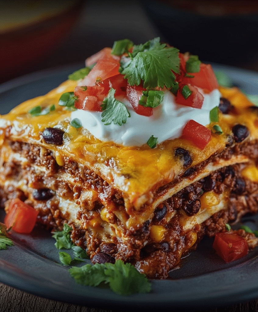 Mexican Beef Enchilada Lasagna
