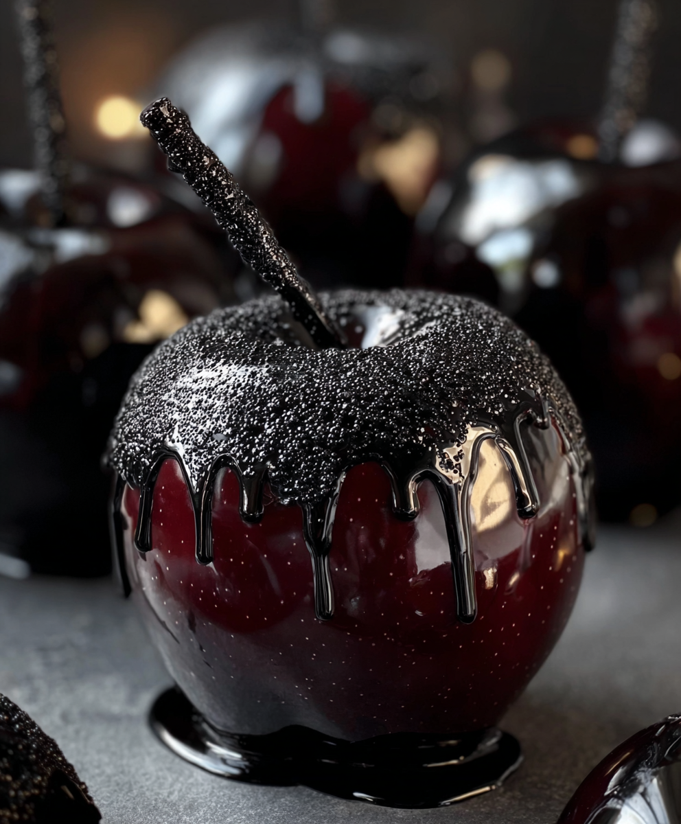 Midnight Black Candy Apples