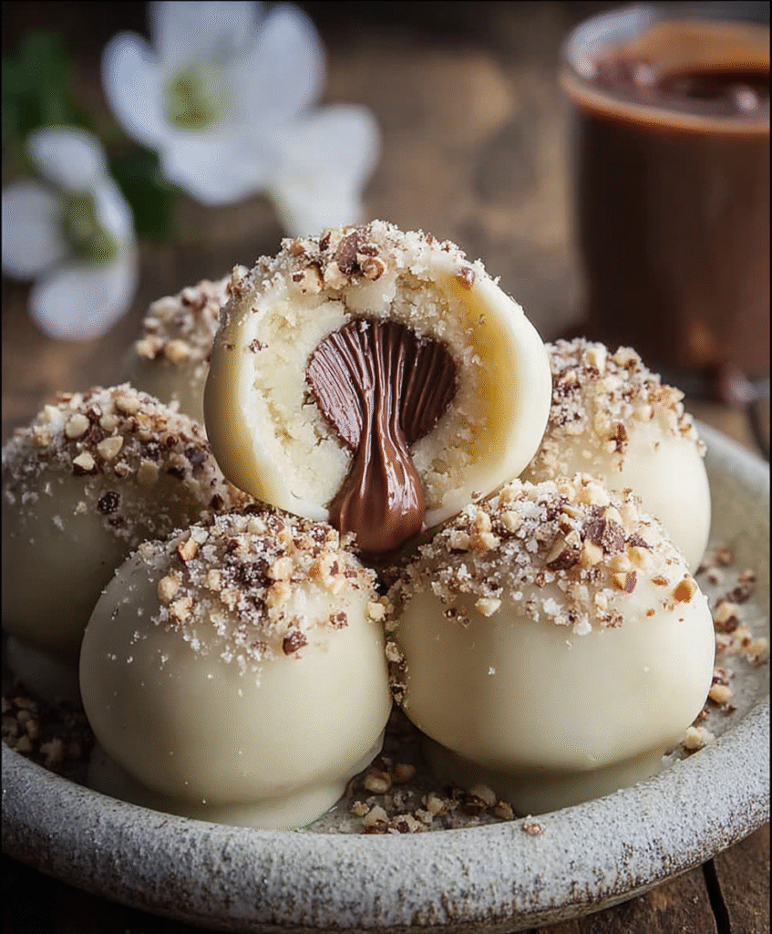 Nutella-Filled White Chocolate Truffles