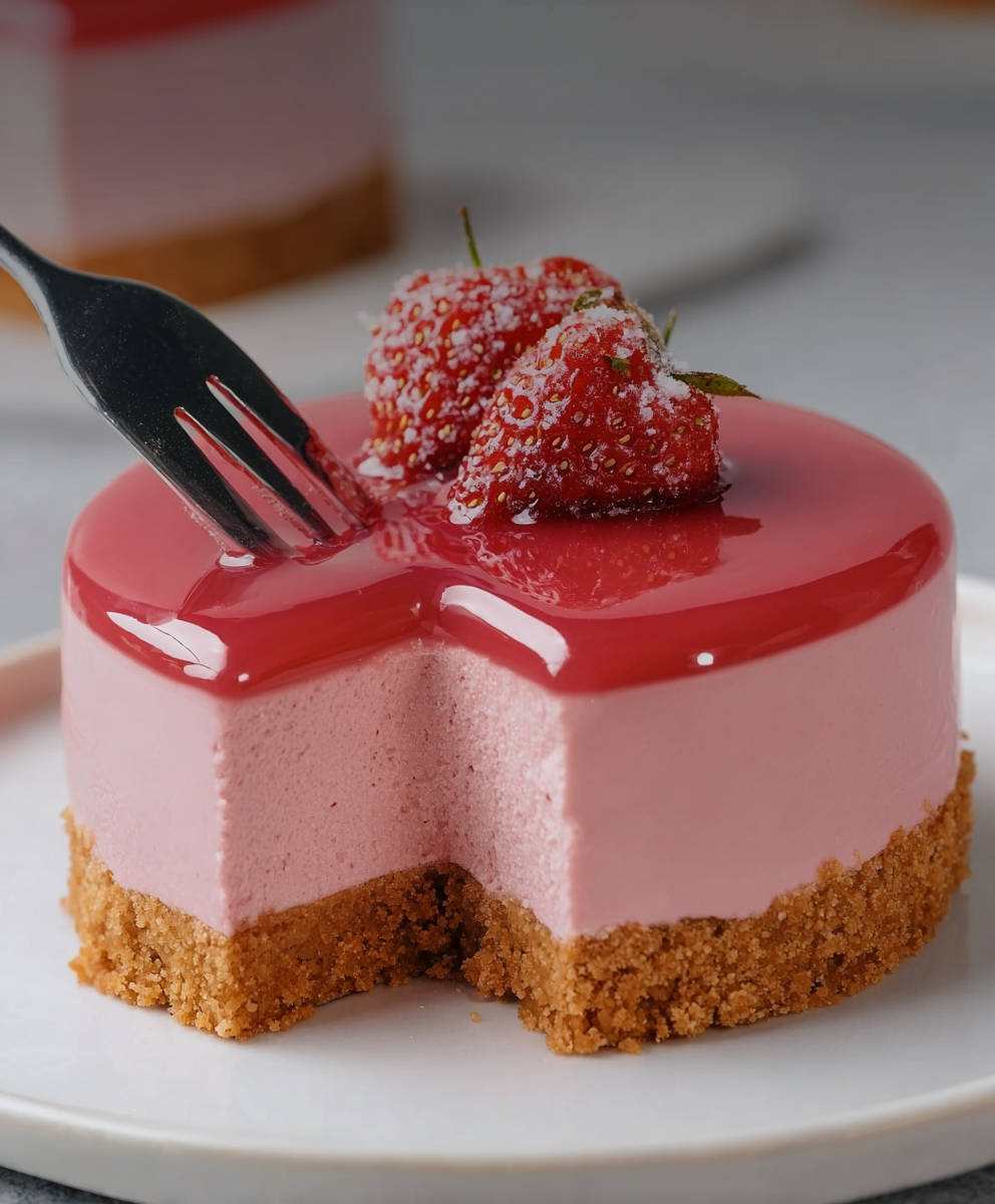 Raspberry Mousse Cake with Mirror Glaze