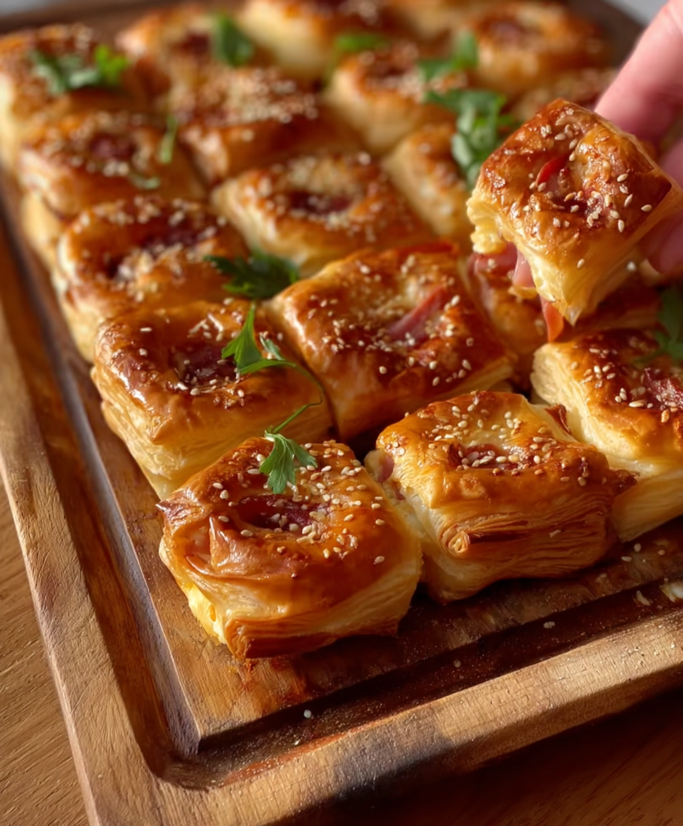 Savory Ham & Cheese Puff Pastry Bites (Salatini Recheados)