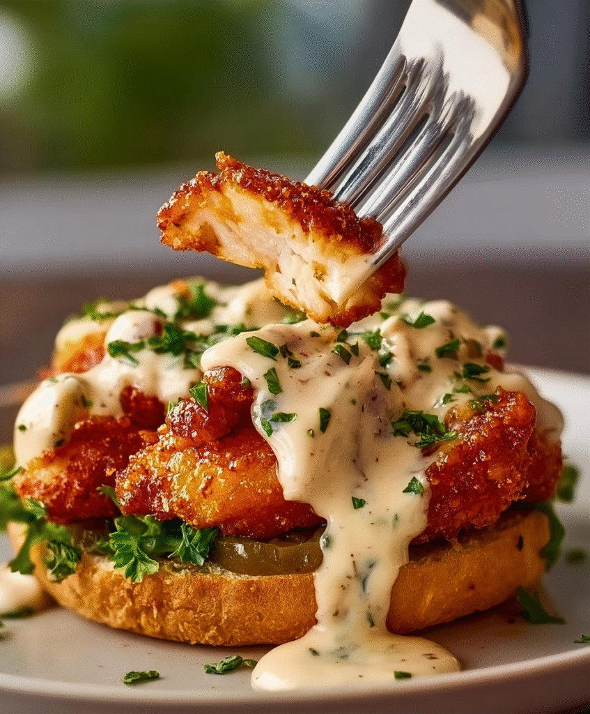 Spicy Chicken Sandwich with Creamy Homemade Sauce