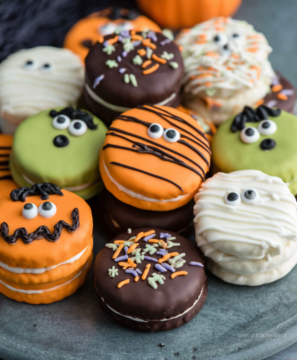 Spooky Halloween Chocolate-Dipped Oreos