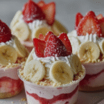 Strawberry Banana Cream Dessert Cups