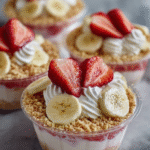 Strawberry Banana Cream Dessert Cups