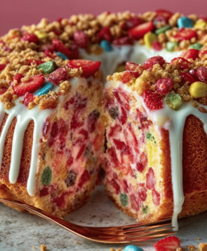 Strawberry Crunch Cheesecake Bundt