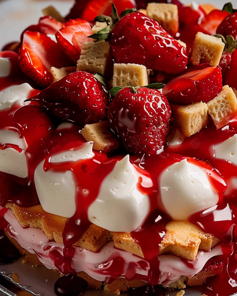 Strawberry Shortcake Cheesecake Pie