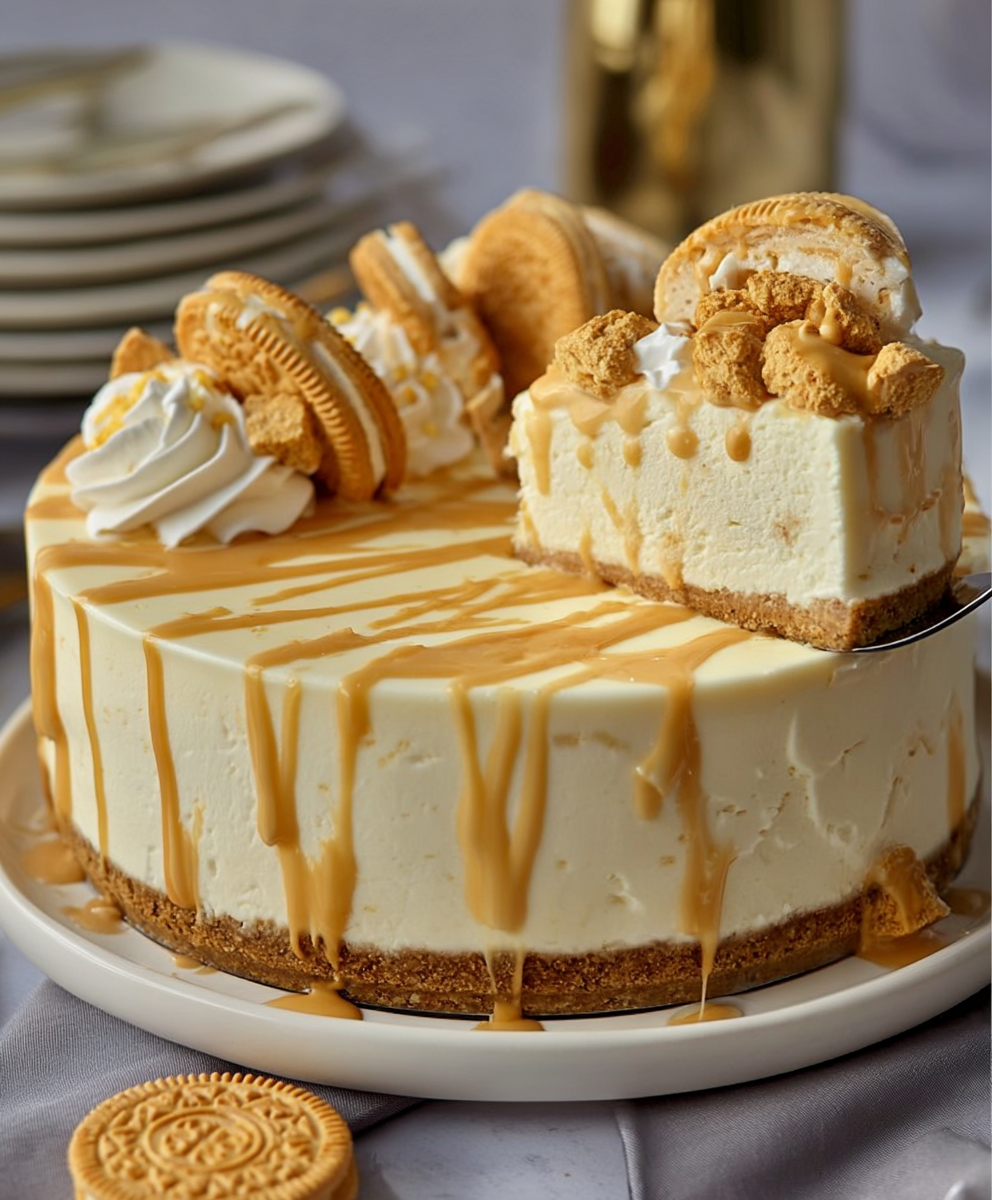 White Chocolate Golden Oreo Cheesecake