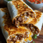 Cheesy Beef Melt Burritos