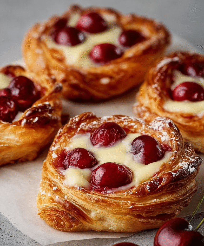 Cherry Custard Danish Pastries