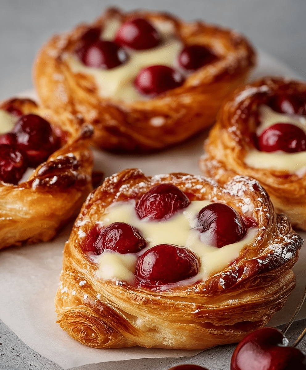 Cherry Custard Danish Pastries