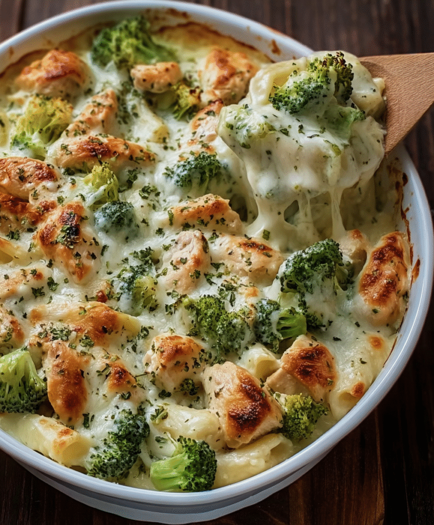 Chicken & Broccoli Baked Alfredo