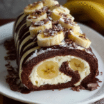 Chocolate Banana Cream Roll Cake