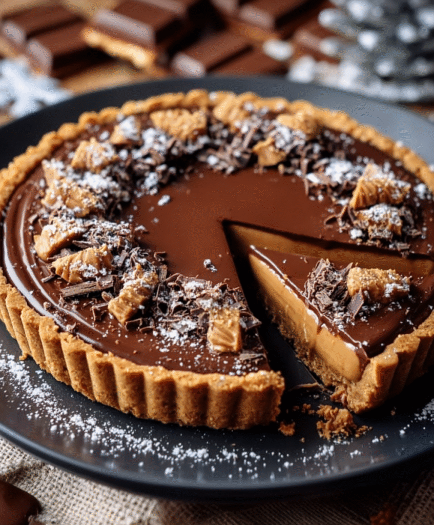 Christmas Chocolate Biscoff Tart