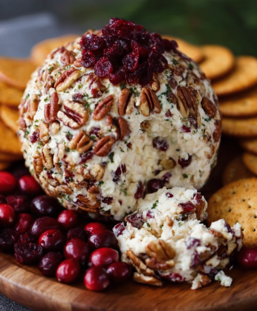 Christmas Cranberry Pecan Cheese Ball