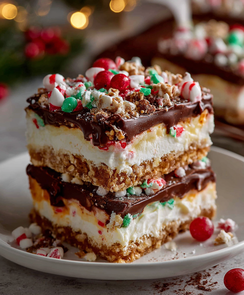 Christmas Crunch Layered Dessert Bars