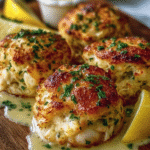 Crab-Stuffed Cheddar Bay Biscuits with Lemon Butter