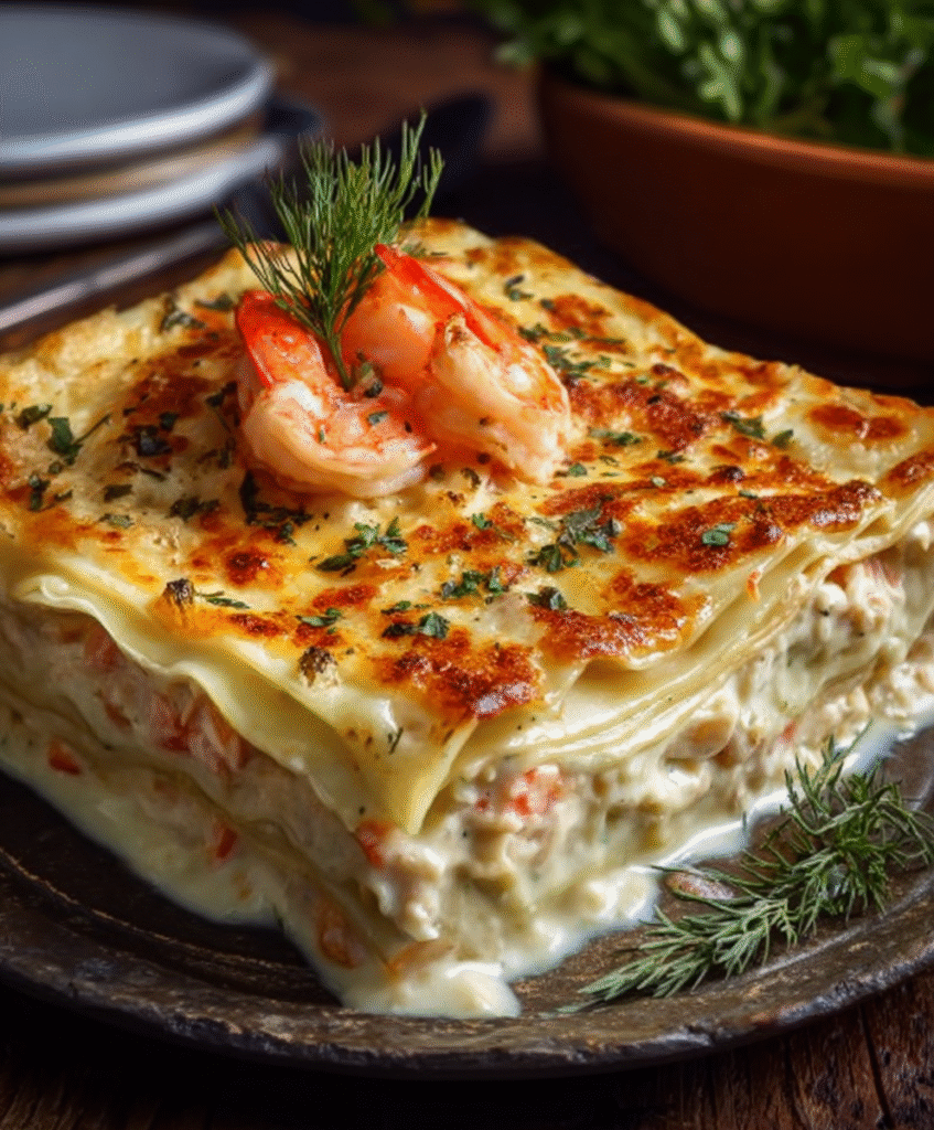 Creamy Seafood Lasagna with Shrimp & Crab