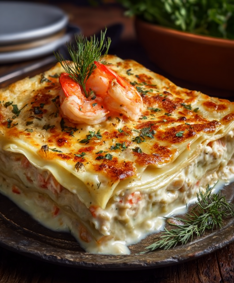 Creamy Seafood Lasagna with Shrimp & Crab