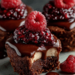 Dark Chocolate Raspberry Cheesecake Bites