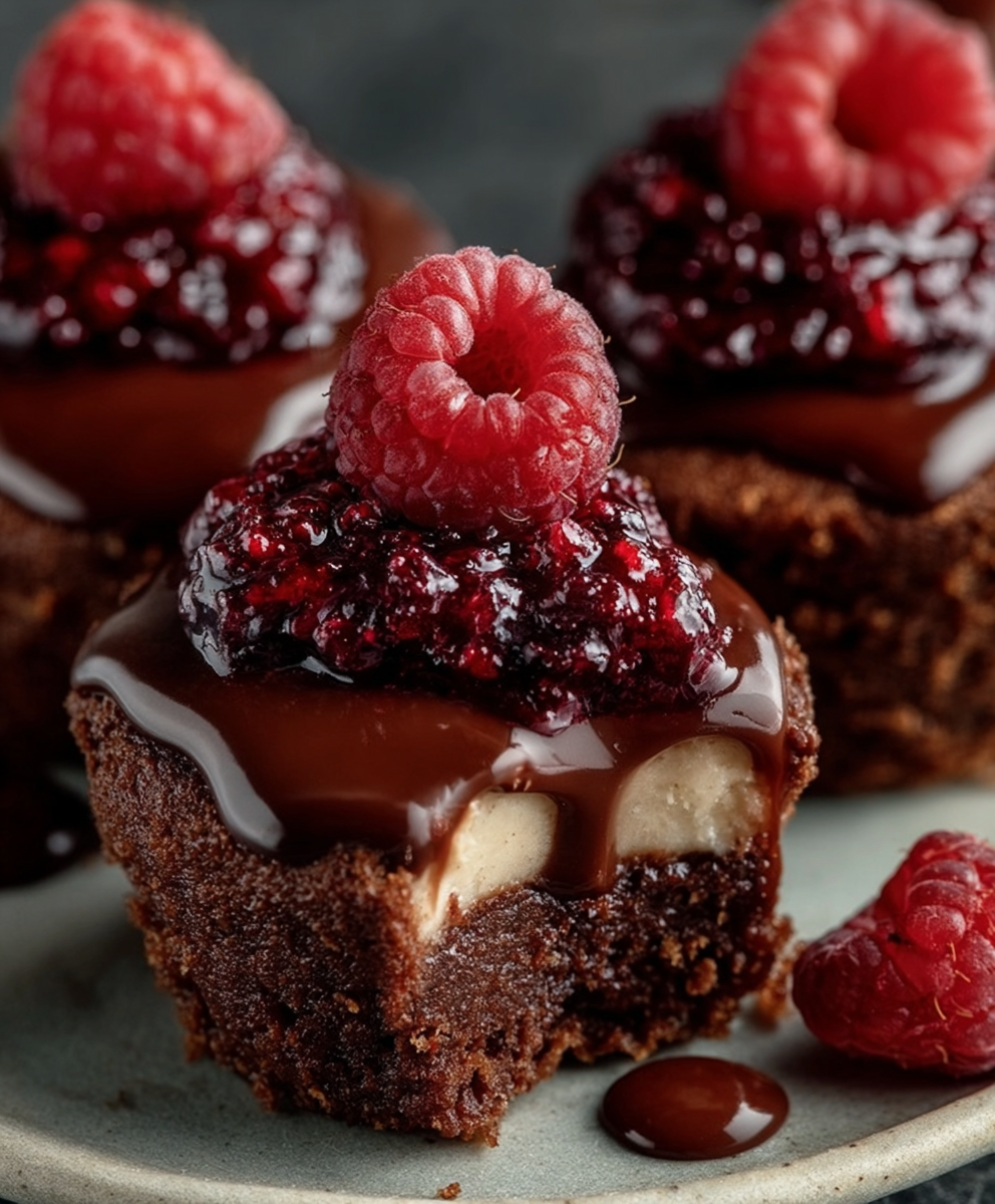 Dark Chocolate Raspberry Cheesecake Bites