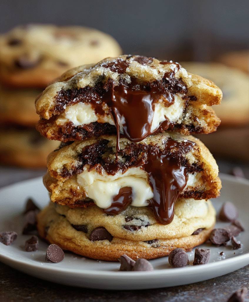 Decadent Cheesecake-Stuffed Chocolate Chip Cookies