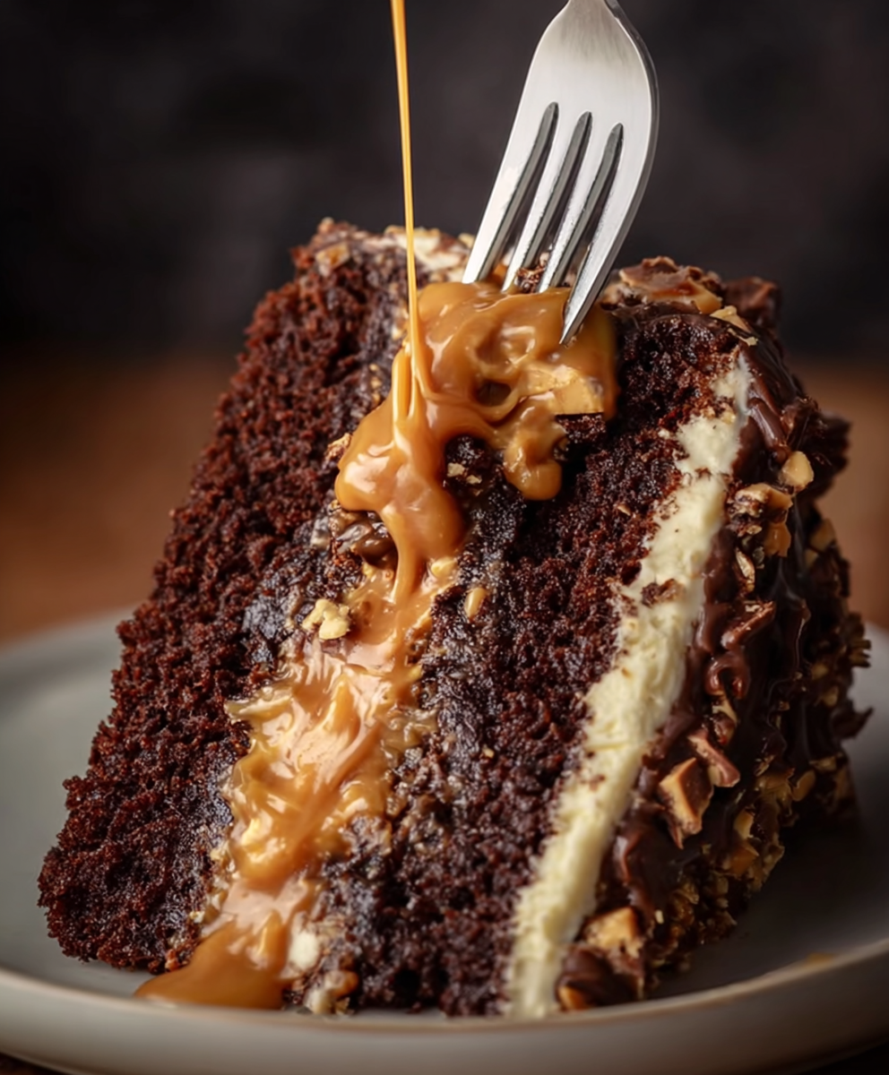 Decadent Snickers Layer Cake