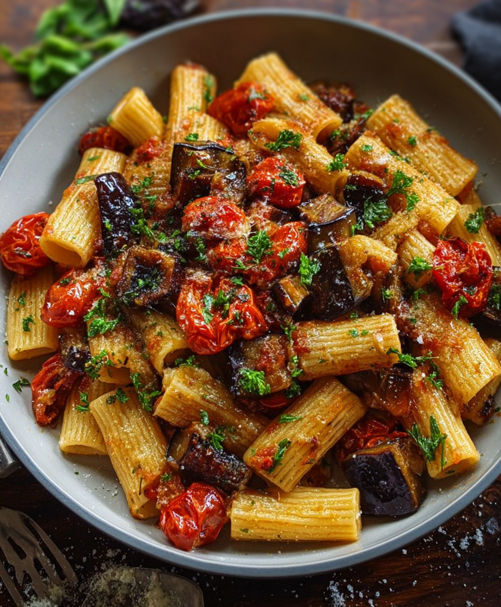 Eggplant & Cherry Tomato Rigatoni