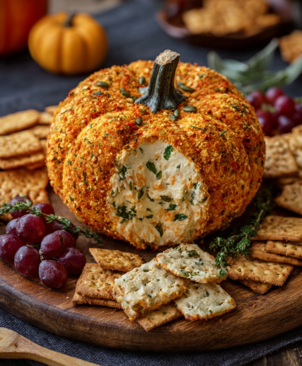 Festive Pumpkin Cheese Ball