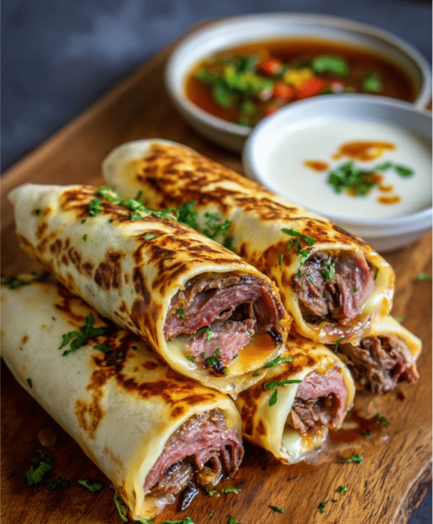 French Dip Tortilla Roll-Ups