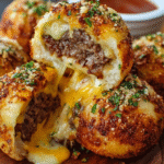 Garlic Parmesan Cheeseburger Bombs