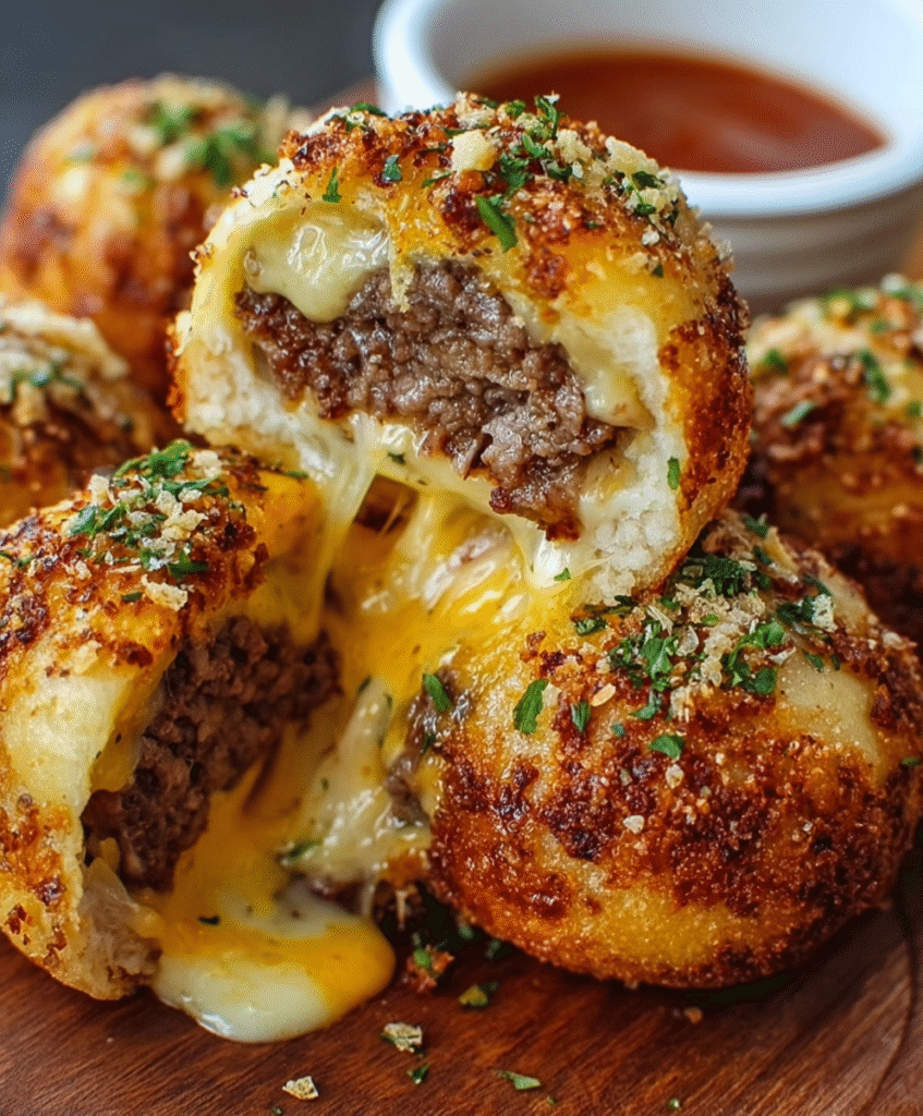 Garlic Parmesan Cheeseburger Bombs