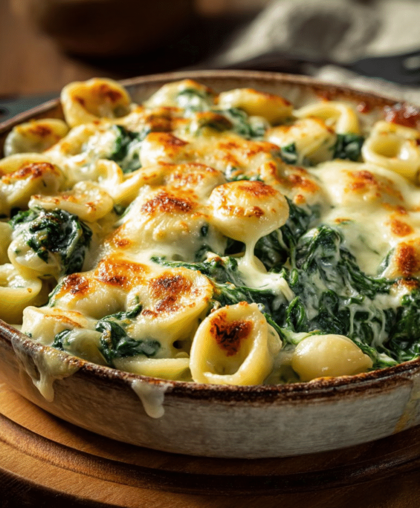 Gratin Express de Pâtes aux Épinards